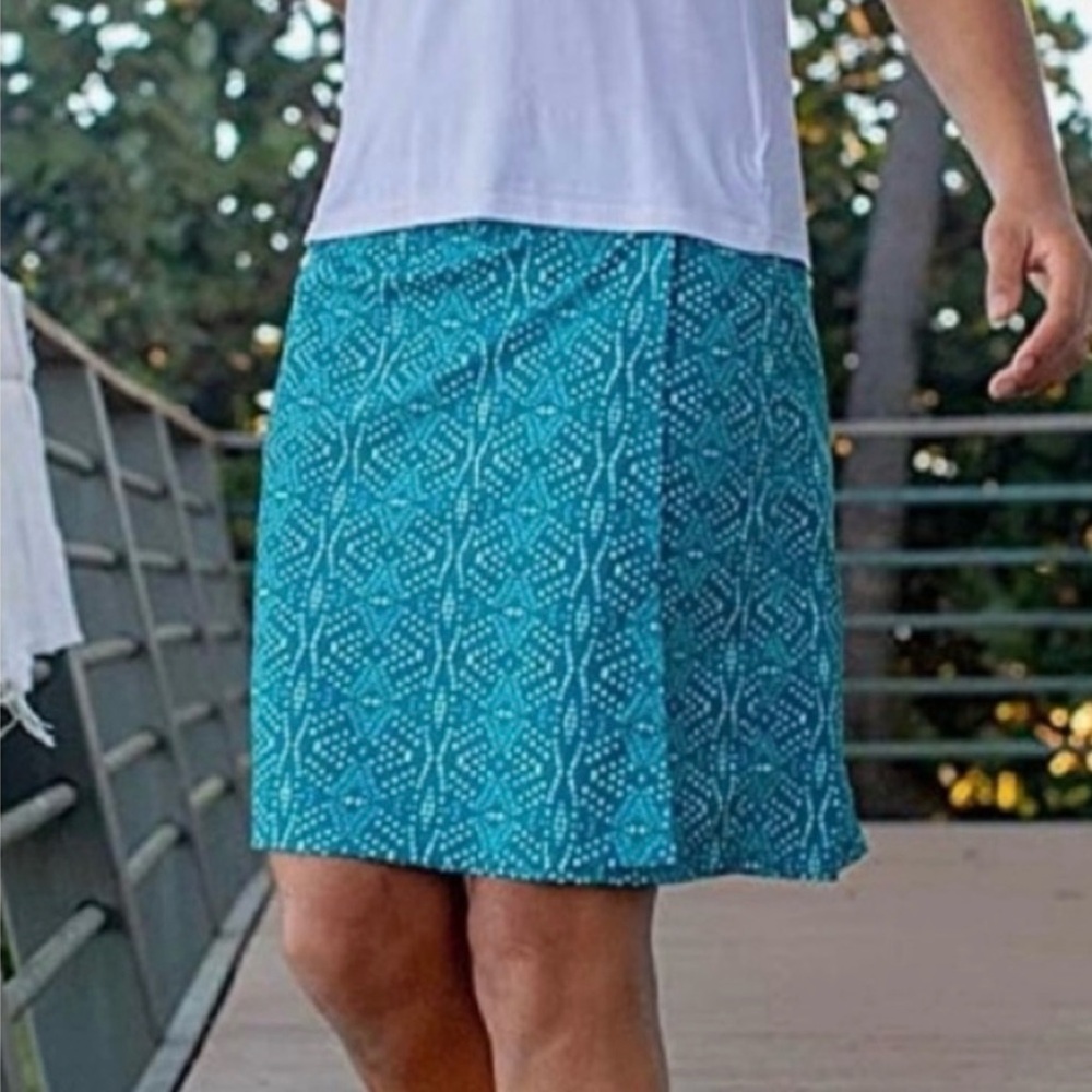 Rip Skirt Hawaii Playa Ocean Teal & White Beach Cover Up Wrap Skirt Size XS